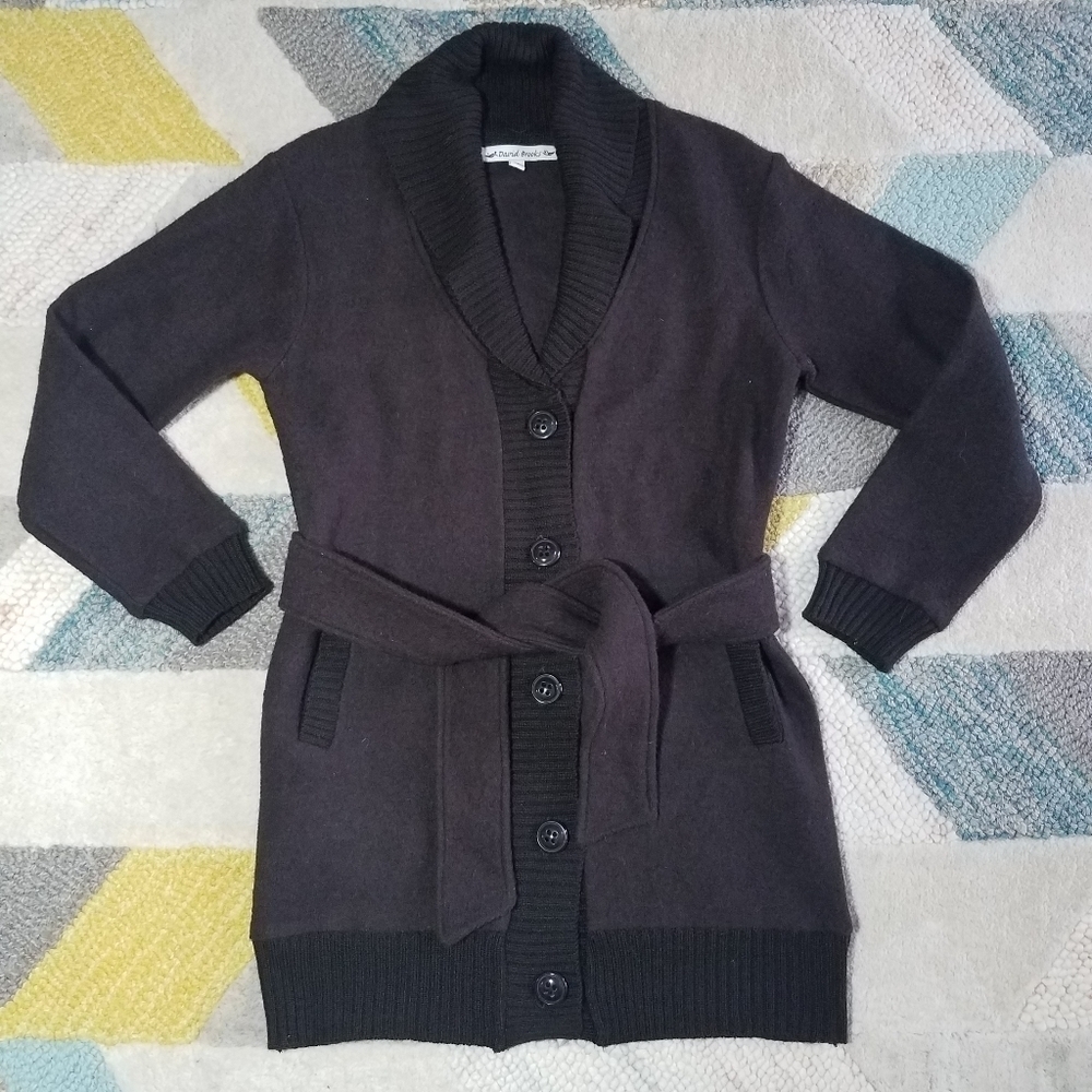 David Brooks Button Wool Sweater Jacket Medium - image 1